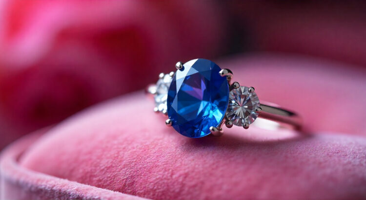 Anello con zaffiro blu simbolo di amore eterno e fedeltà